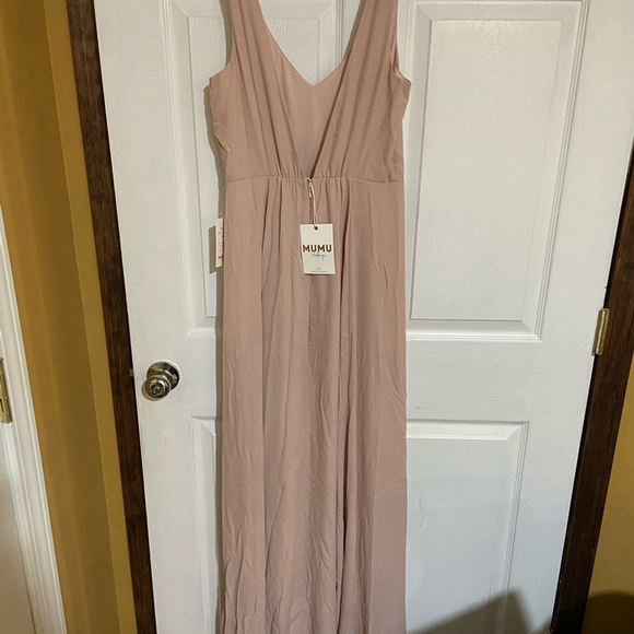 Show Me Your Mumu: Jenn Maxi Dress in Dusty Blush Crisp - Picture 3 of 5